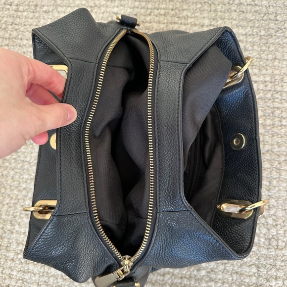 Vince Camuto Dark Brown Leather Elva Satchel Bag - Picture 5 of 7